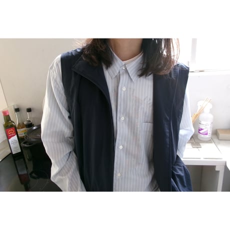 FUJI /　COTTON CUPRA STRIPE SHIRT *BLUE