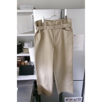 ABELIA EDWARD GOUCHA / DOUBLE BELT PANTS *BEIGE