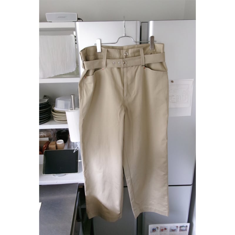 ABELIA EDWARD GOUCHA / DOUBLE BELT PANTS *BEIGE