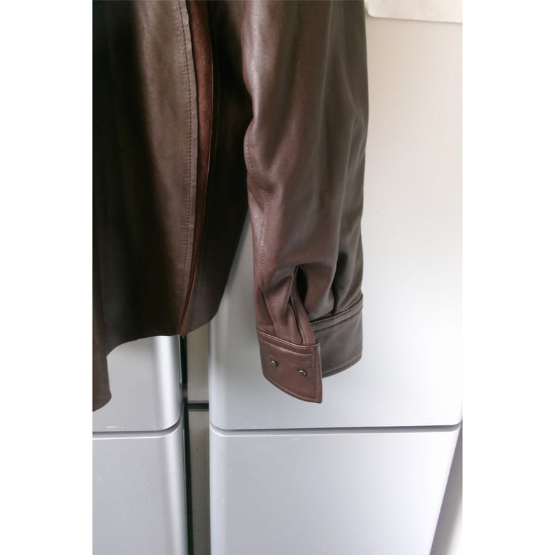 NVRFRGT / LEATHER PANELED LONG SLEEVE SHIRT *B