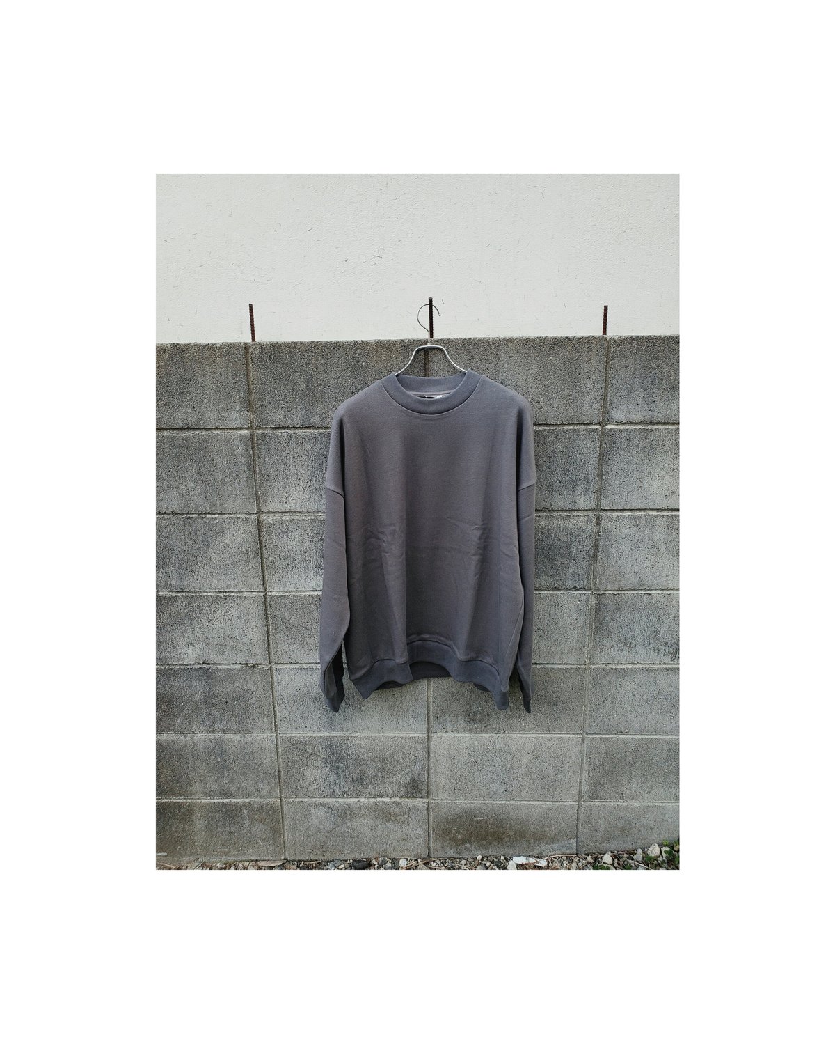 Blanc YM / Cotton Wide Sweat Shirt - Light Gray...