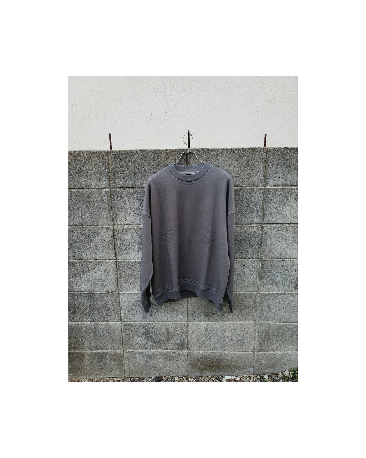 Blanc YM / Cotton Wide Sweat Shirt - Light Gray