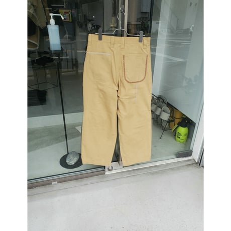 TOZAOU / Hand Embroidery Fierd Pants -Yellow