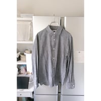 MY___ / COTTON LINEN FLANNEL CHECKED SHIRT *BROWN