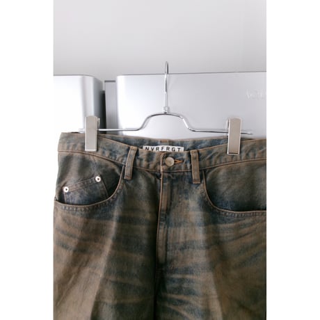 NVRFRGT / 3D TWISTED WIDE LEG JEANS *MUD FADED INDIGO