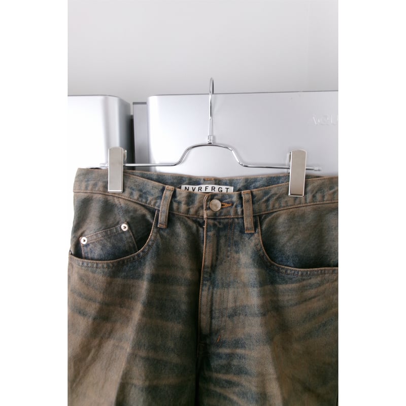 NVRFRGT / 3D TWISTED WIDE LEG JEANS *MUD FADED