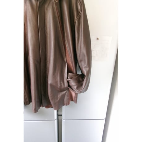 NVRFRGT /  LEATHER PANELED LONG SLEEVE SHIRT *BROWN