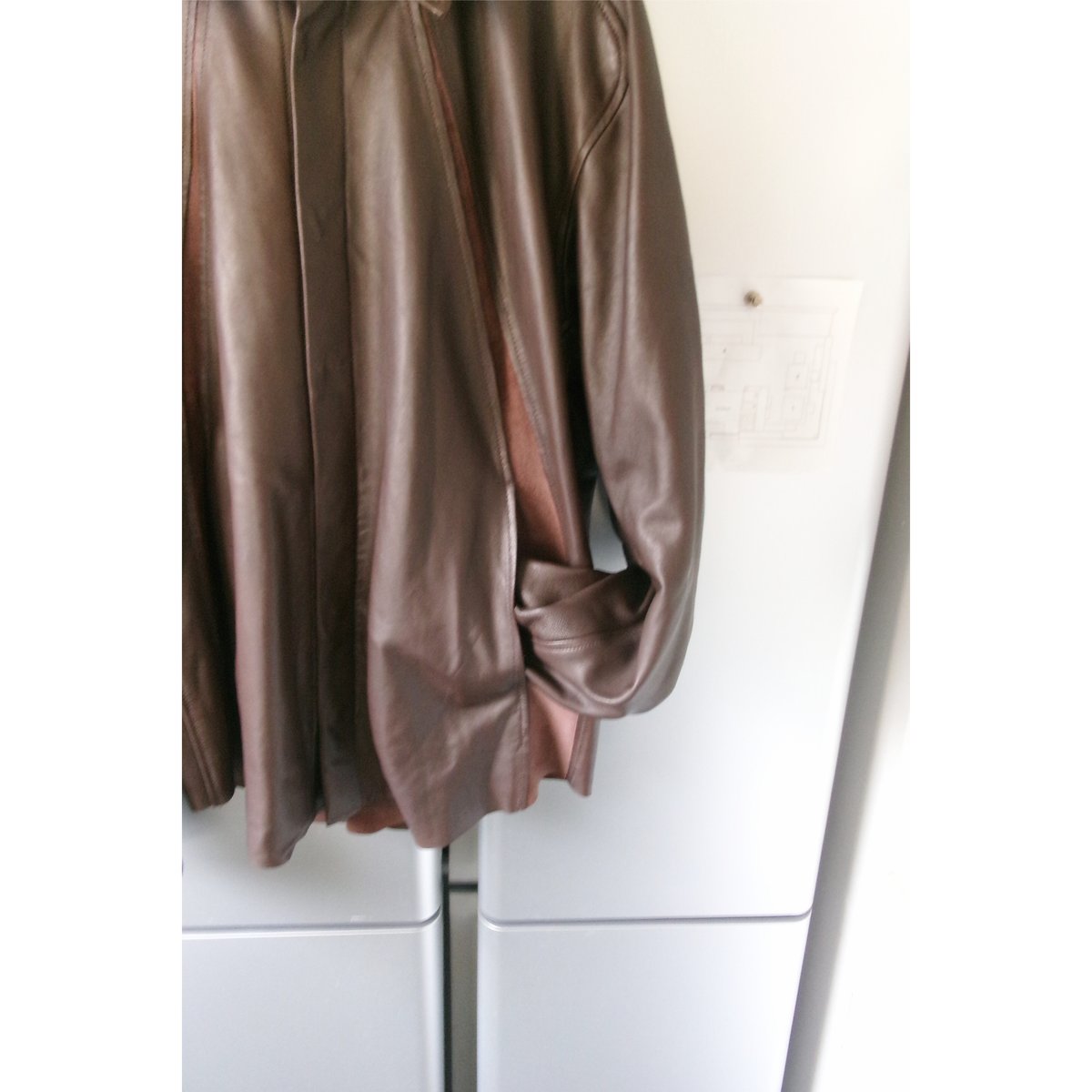 NVRFRGT / LEATHER PANELED LONG SLEEVE SHIRT *B