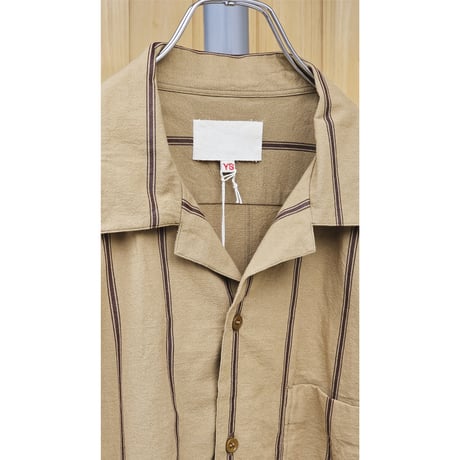YOKO SAKAMOTO /  OPEN COLLAR SHIRT*KAKISHIBU STRIPE