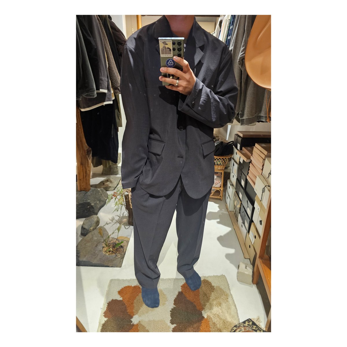 YOKO SAKAMOTO / DOUBLE PLEATED TROUSERS *CHARCO