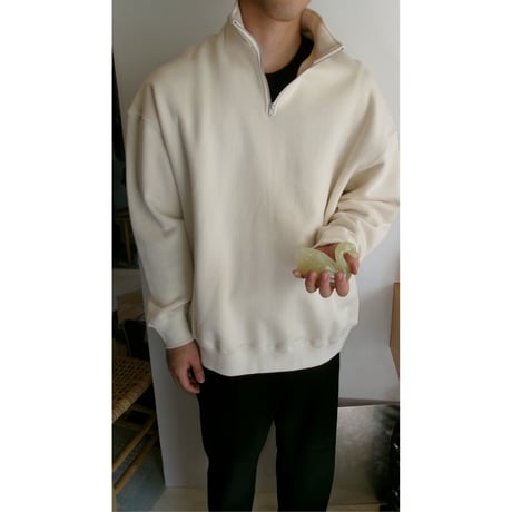FUJI /  HALF ZIP SWEAT *OFF WHITE