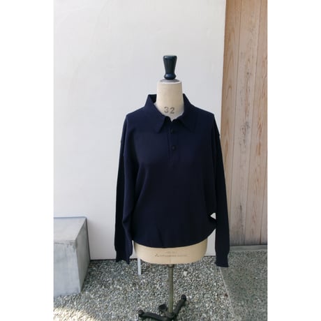 YOKO SAKAMOTO / KNIT POLO *NAVY