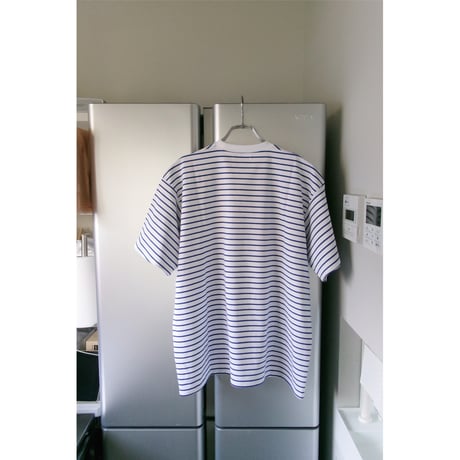 FUJI / SUPIMA COTTON BO RDER S/S T-SHIRTS *BLUE