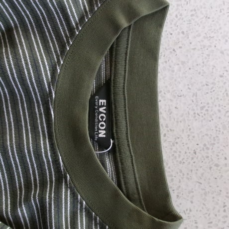 EVCON/ BORDER WIDE L/S T-SHIRT *KHAKI