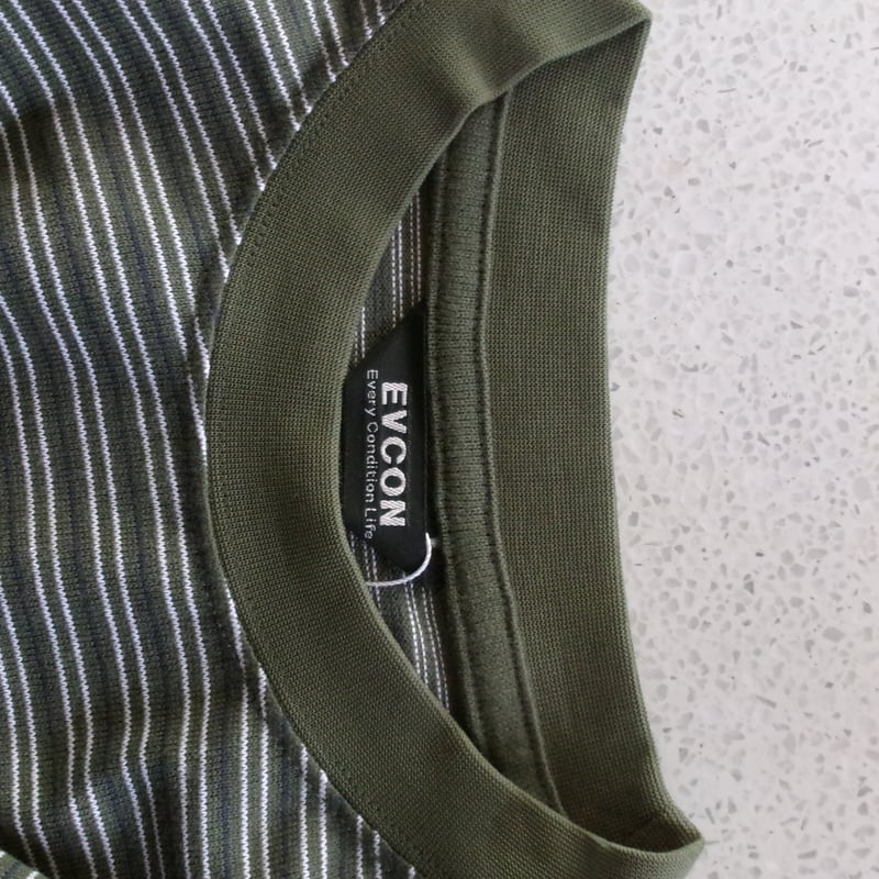 EVCON/ BORDER WIDE L/S T-SHIRT *KHAKI | AVET