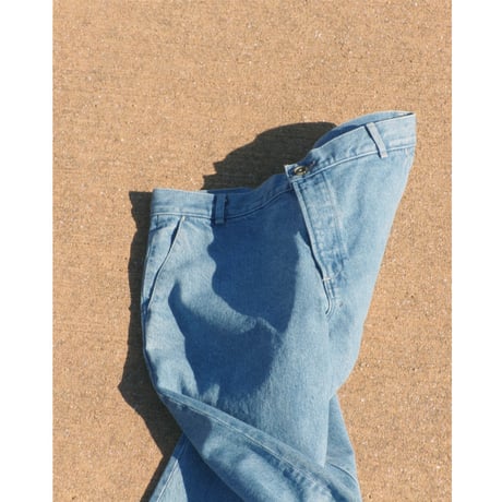 FUJI /  WASH DENIM SLACKS *BLUE