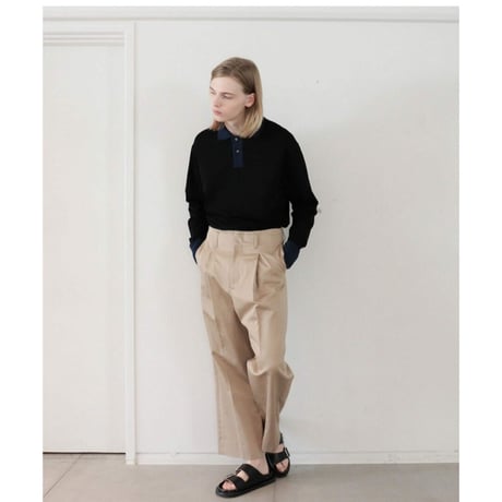 Rich I / UNCLE [TUCK TAPERED TROUSER]-BEIGE