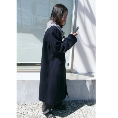 FUJI / MELTON WOOL DUFFEL COAT *NAVY