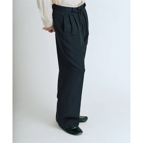 OLD FOLK HOUSE /  Wool & Linen Trousers *Black