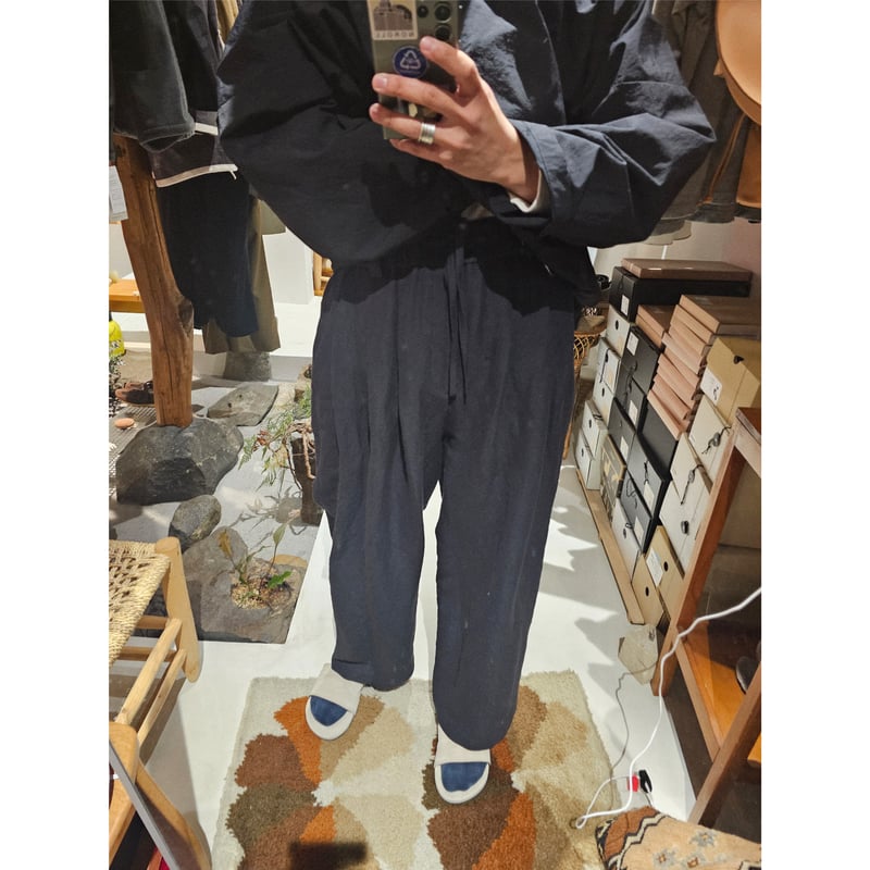Blanc YM / Linen Silk Oversize Pants *BLACK | A