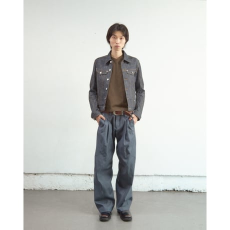 NVRFRGT / 2TUCKED TWISTED TROUSERS *SLATE BLUE