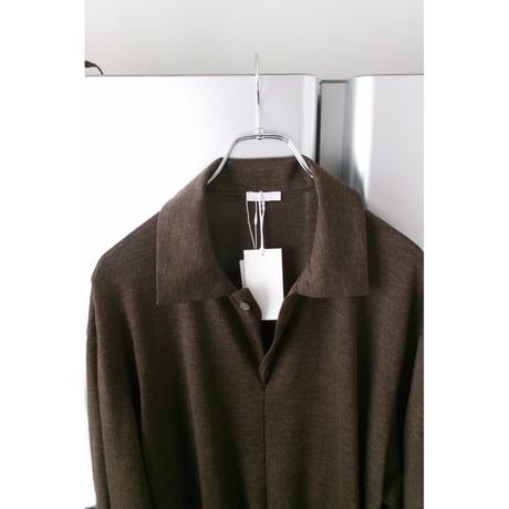 Blanc YM / Wool Jersey Twisted polo Shirts *BROWN