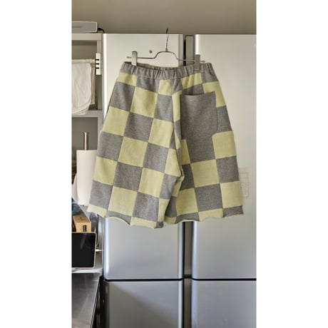 TOZAOU / Tile Panel Monpe Shorts *Gray × Yellowinig