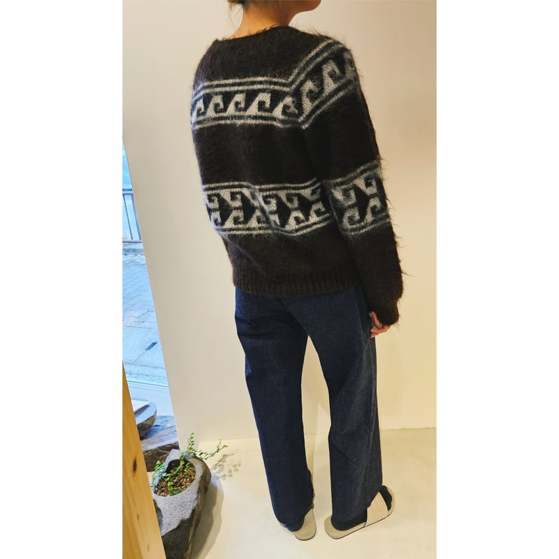 NVRFRGT / NATIVE JACQUARD MOHAIR V-NECK | AVET
