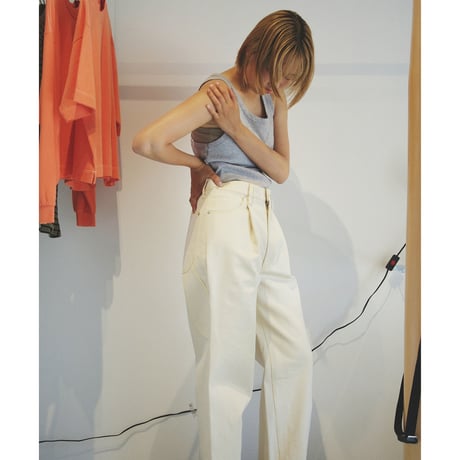 TOZAOU / Denim Painter Pants *cream (yellow)