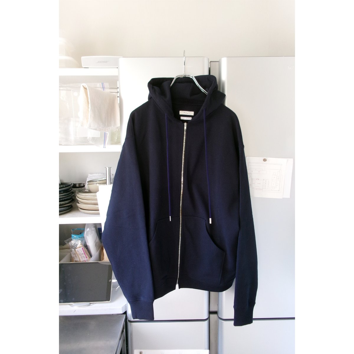 Dot zip up hoodie（NAVY） SWJP(エスダブリュージェーピー) ZIP UP HOODIE / NAVY | Detail