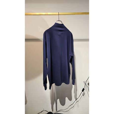 KIIT /  30//- COTTON BIO FINISH L/SLLEVE TURTLENECK CUT&SEWN *NAVY