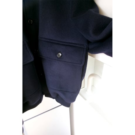 FUJI / WOOL MELTON BASIC BLOUSON *NAVY