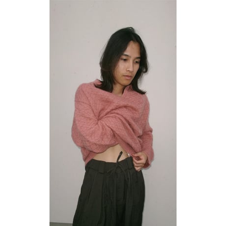 Blanc YM / Mohair Skipper Knit *Salmon pink