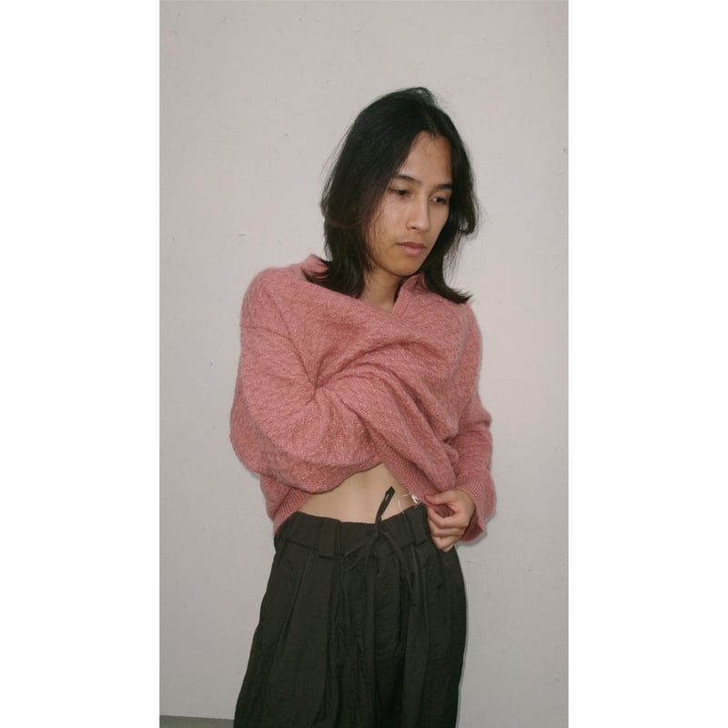 Blanc YM / Mohair Skipper Knit *Salmon pink | A