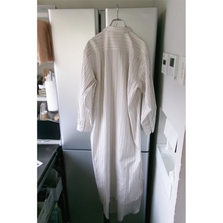 FUJI / COTTON SHIRTS ONEPIECE(for ladies)*YELLOW BROWN STRIPE