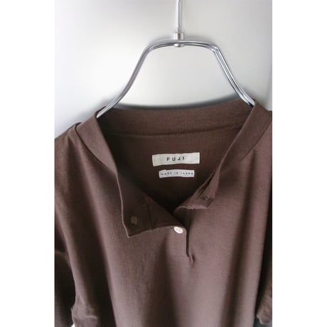 FUJI / COTTON HENRY NECK S/S T-SHIRTS (for ladies) *BROWN