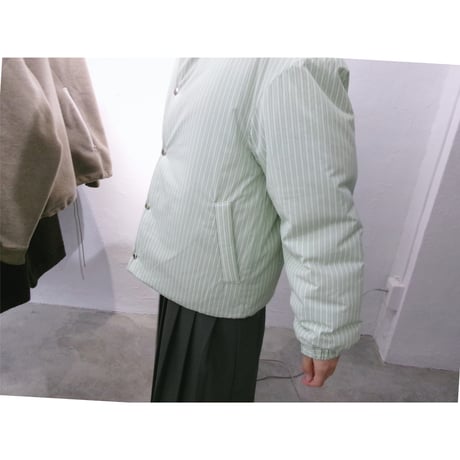 FUJI(for ladies) / COTTON STRIPE PADET JACKET *GREEN STRIPE