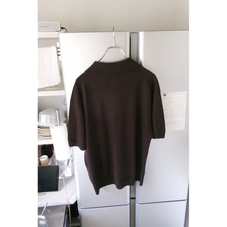 FUJI / SILK CASHMERE S/S SKIPPER POLO *BROWN