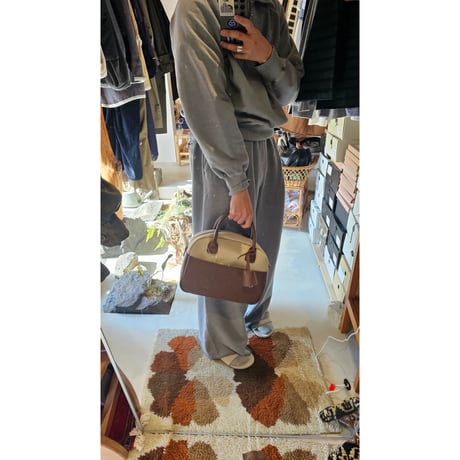 Rich I / M.DOME [CANVAS & LEATHER BOSTON BAG・MEDIUM] *BROWN