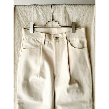 TOZAOU / Denim Painter Pants *cream (yellow)
