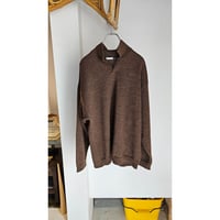 Blanc YM /  / Wool Knit skipper Shirt *Brown