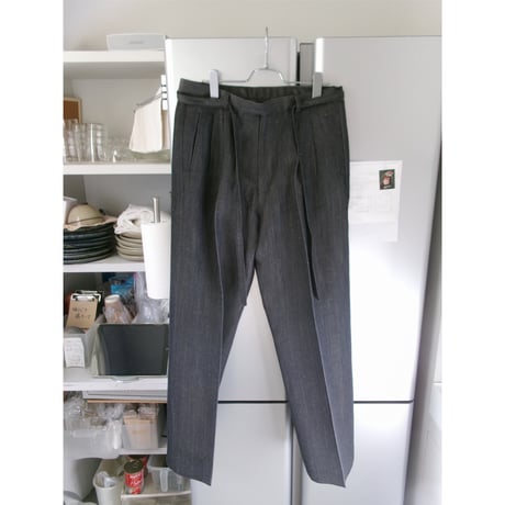 OLD FOLK HOUSE /  Wool & Linen Trousers *Black  Natural