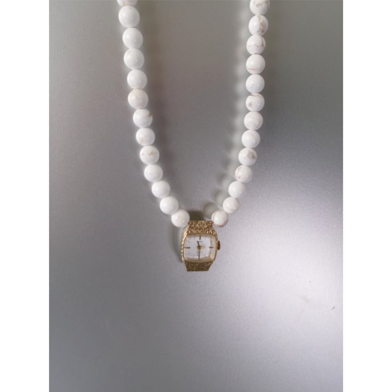 HIDAKA / Orbit Watch Necklace - Magnesite *Whit