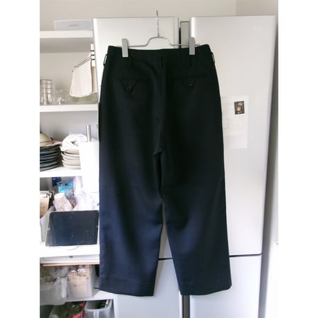 OLD FOLK HOUSE /  Wool Gabardine Trousers *Navy