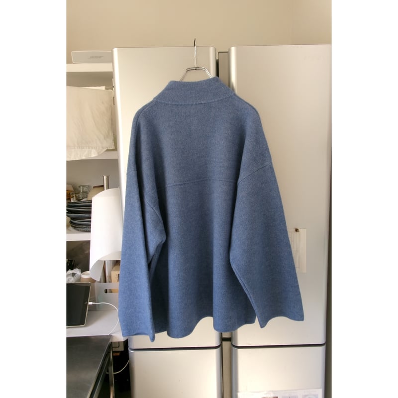 Blanc YM / Wool Fleece Snap Pullover *Sax blue