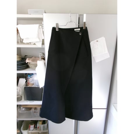 FUJI(for ladies) / LAMBSWOOL MELTON LONG SKIRT *NAVY