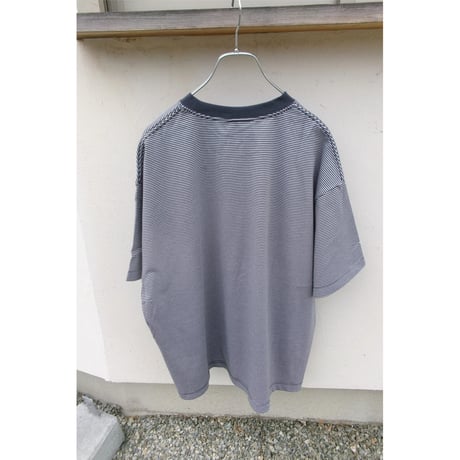 EVCON/ MERCERIZATION BORDER WIDE S/S TEE *CHARCOAL