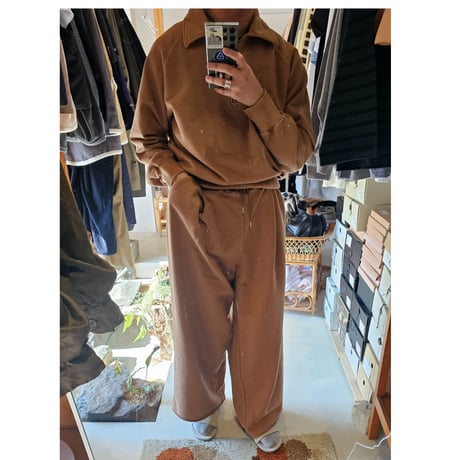Rich I / HALF ZIP COLLAR SWEAT *BROWN