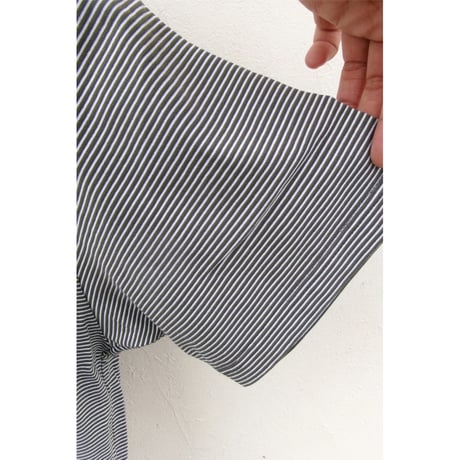 EVCON/ MERCERIZATION BORDER WIDE S/S TEE *CHARCOAL