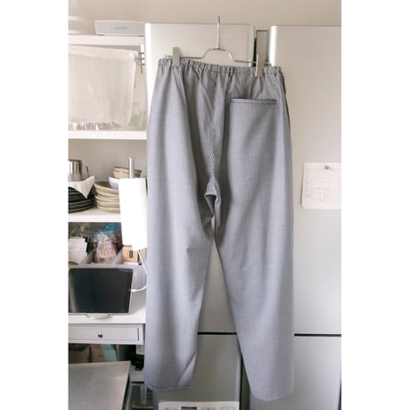 OLD FOLK HOUSE / Wool Lounge Pants *White &Navy (Gingham)